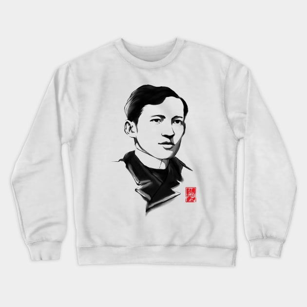 Sumi-e Series - Pinoy Hero - Jose Rizal Crewneck Sweatshirt by pinoytee